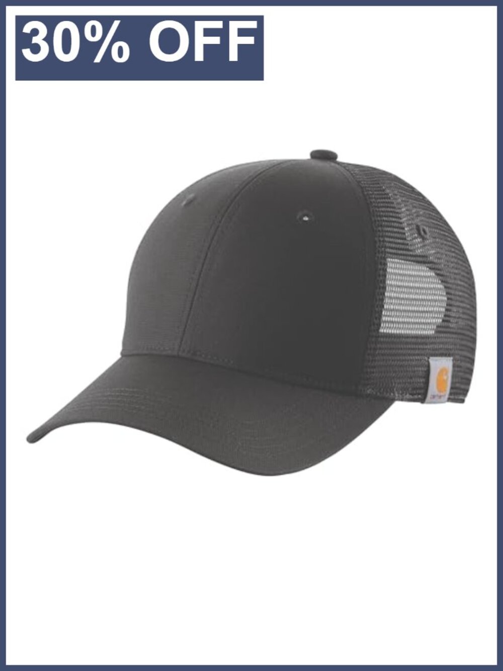 Men's Rugged Canvas Mesh-Back Baseball Cap Adjustable Fit